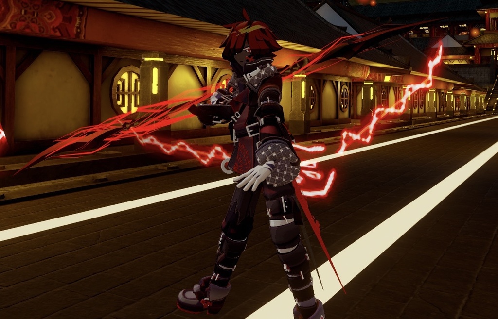 VRchat想定武器 両刃槍【雷夜】