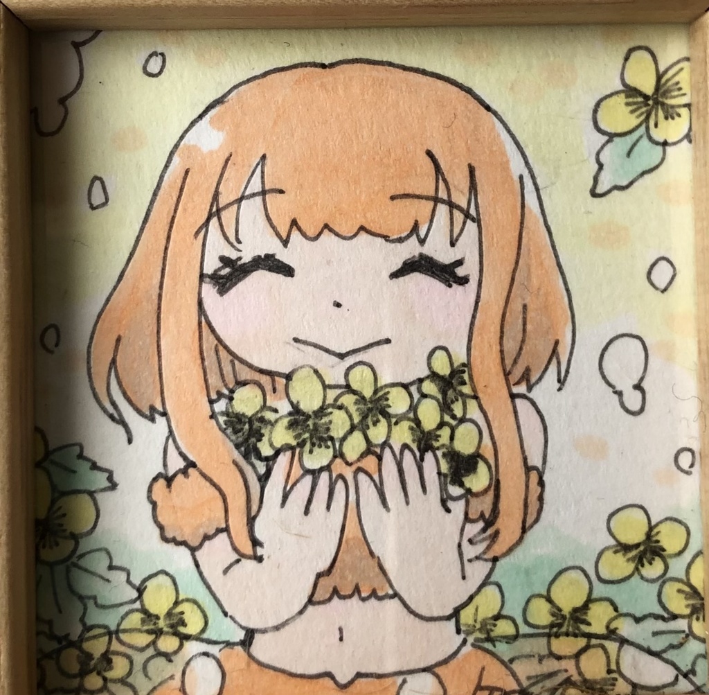 原画　タコクラゲ×黄色パンジー