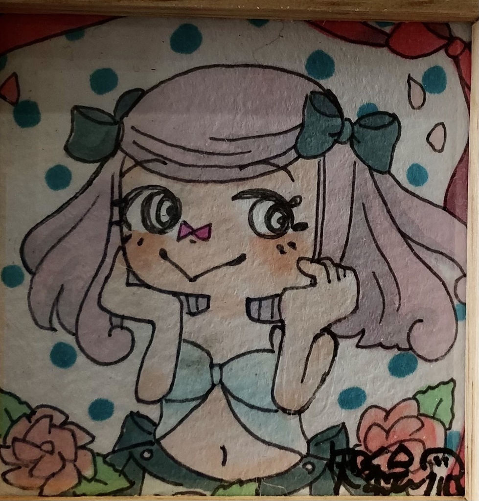 原画　リボンクラゲ×ピンクバラ