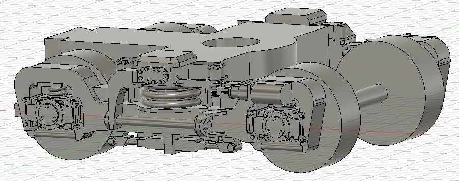 FS-337A(ベローズ式空気バネ)組立式台車 3Dプリント 鉄道模型パーツ