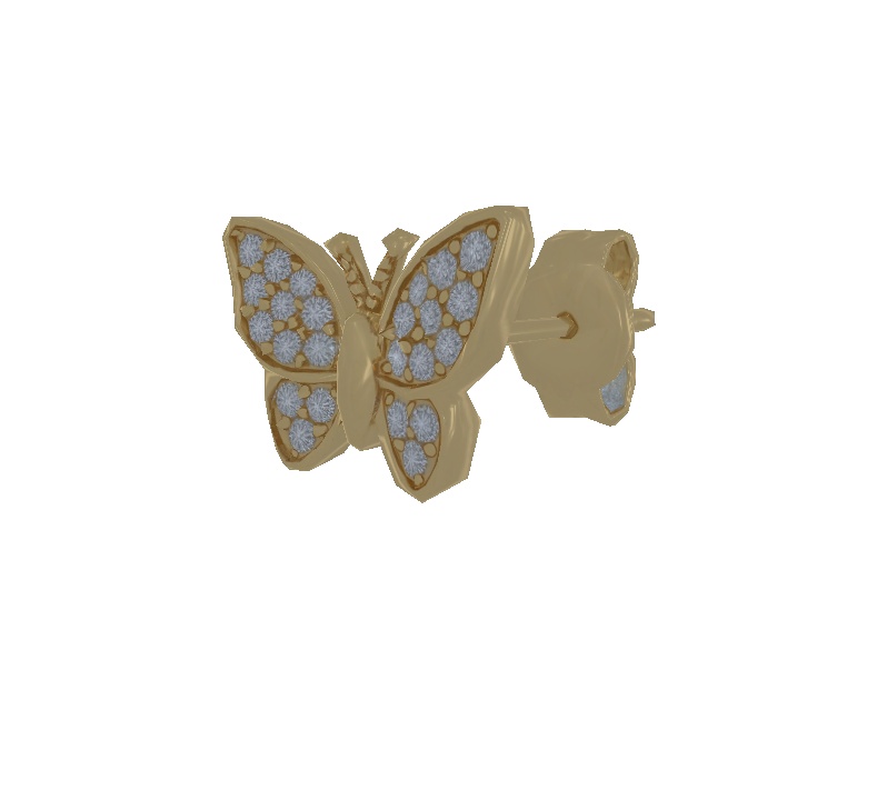 【VRChat想定】輝石蝶々ピアス/VRChat dbtterfly Pierce accessory