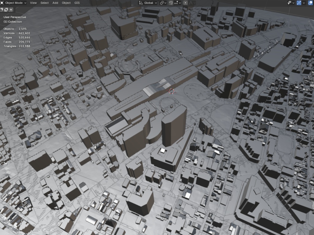 3D都市モデル|JR金沢駅周辺 1000m四方