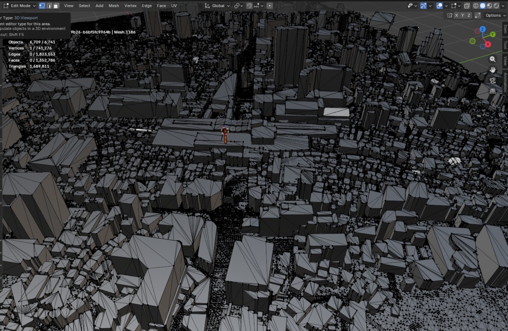 3D都市モデル|渋谷区表参道ヒルズ周辺 1000m四方
