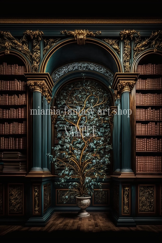 ファンタジー系の不思議な図書室・ヨーロッパ風