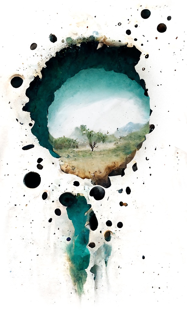 異世界に通じる穴が空いているTシャツ