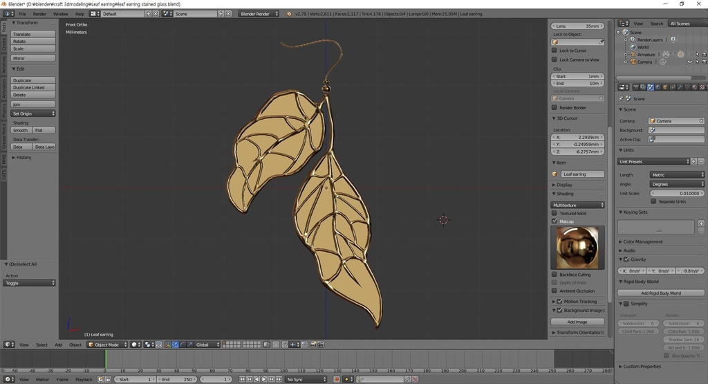 Leaf earring /vrc/vrchat