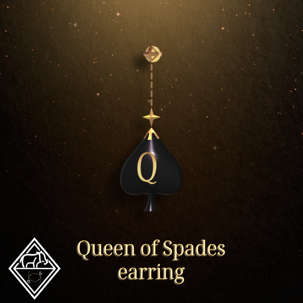 Queen of Spades earring(+normal spades earring)