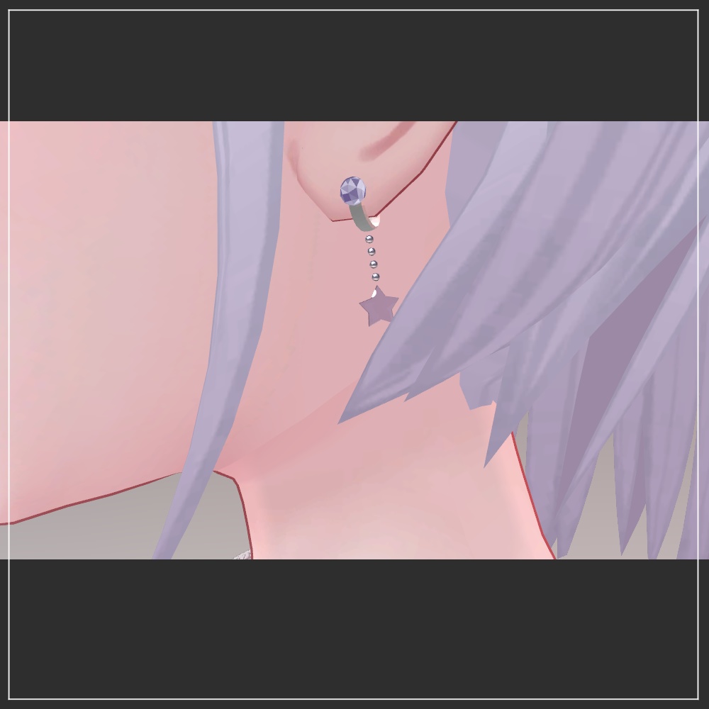 【VRChat想定】MoonStar Earrings