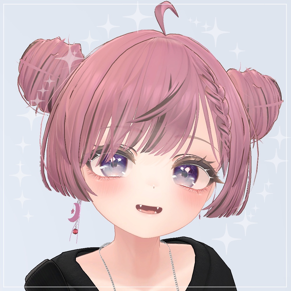 【VRChat想定】MoonStar Earrings