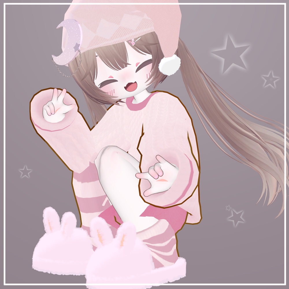 【VRChat想定】MoonRabbit Slipper(萌・マヌカ対応)