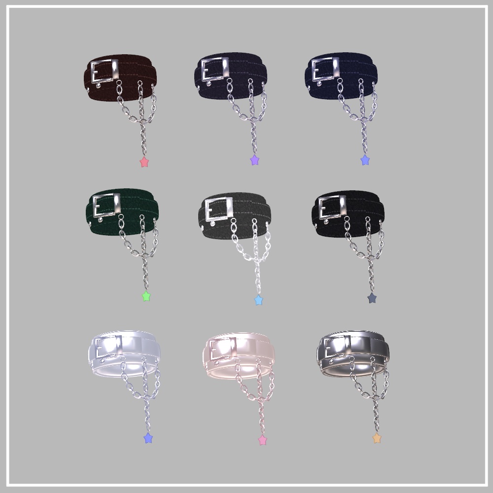 【VRChat想定】ArmLeatherChain