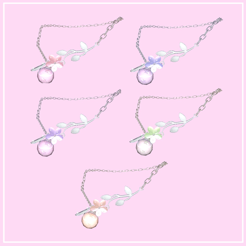【VRChat想定】Flower Necklace
