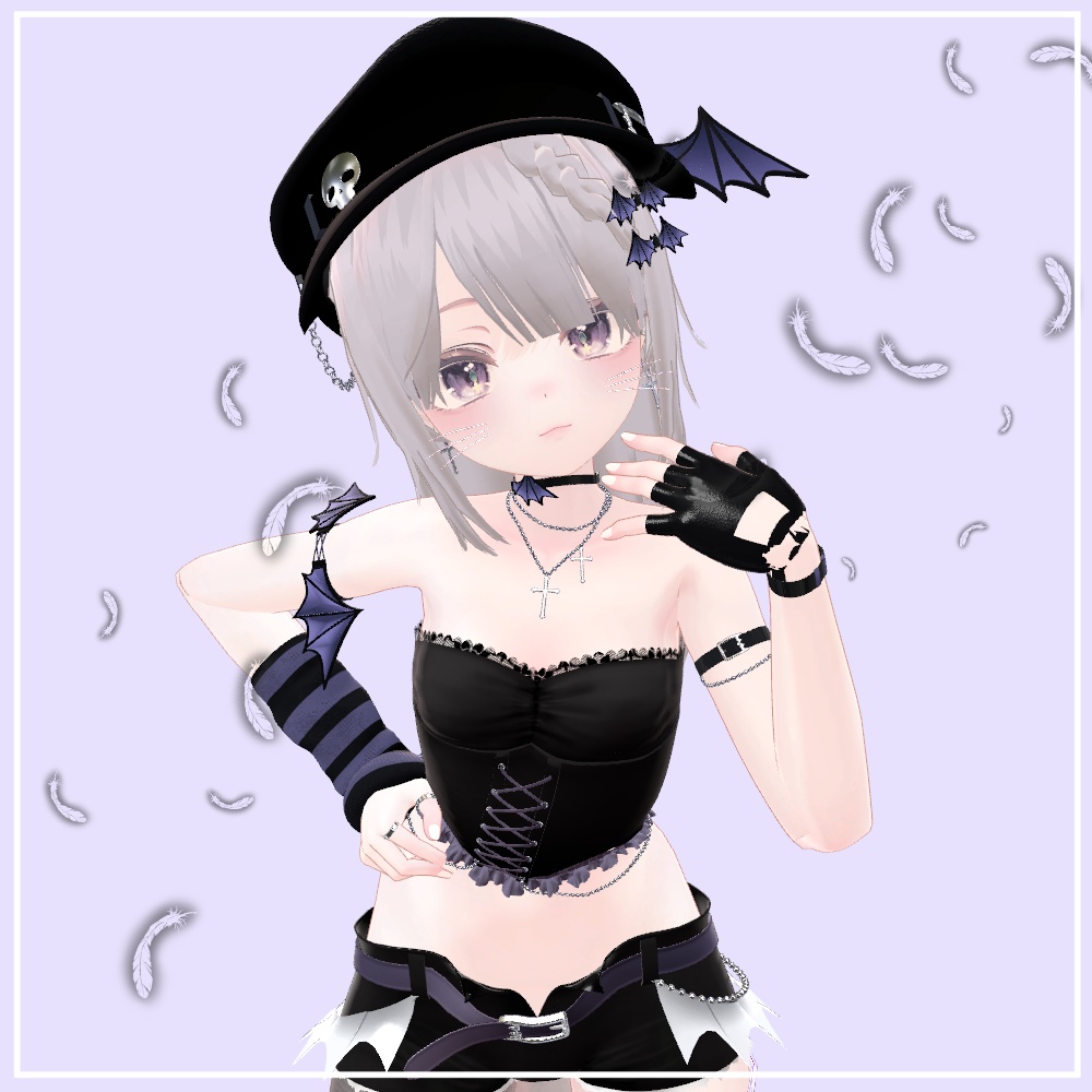 【VRChat想定】Braided Halfup Hair(マヌカ対応)