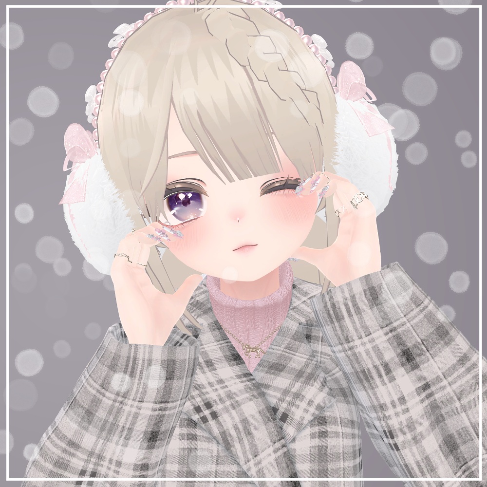 【VRChat想定】Braided Halfup Hair(マヌカ対応)