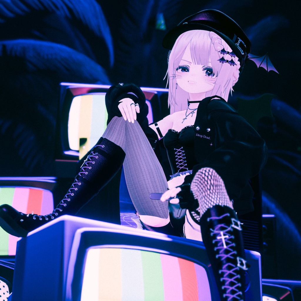 【VRChat想定】Braided Halfup Hair(マヌカ対応)