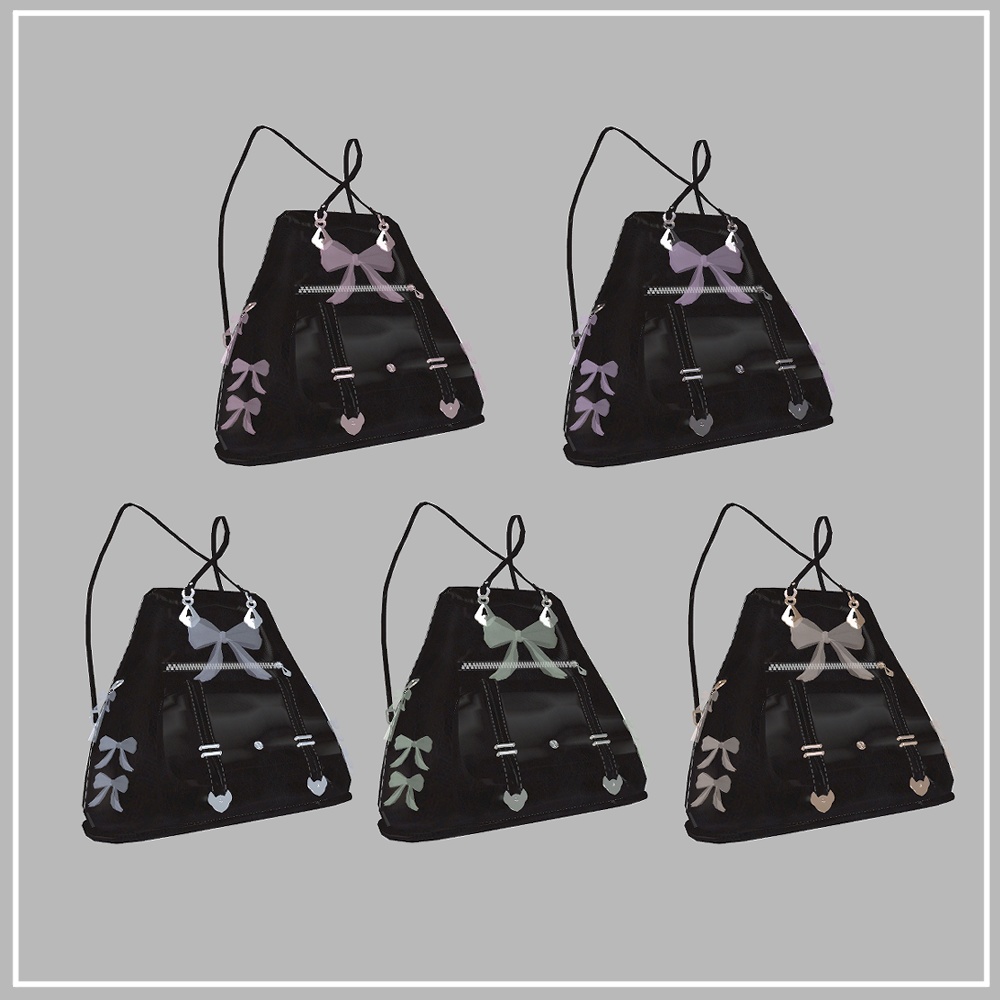 【VRChat想定】RibbonLeatherBag