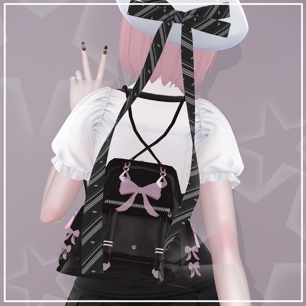 【VRChat想定】RibbonLeatherBag
