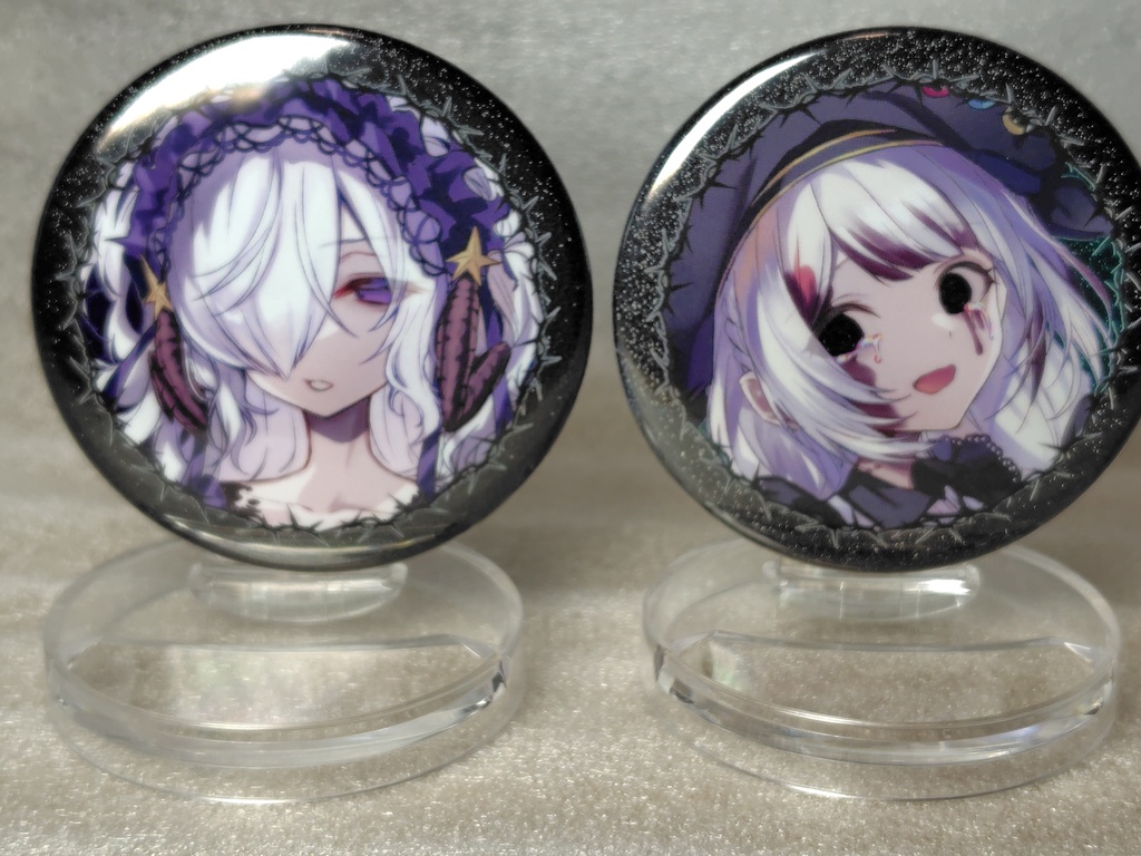 魔女化黒グリッター缶バッジ