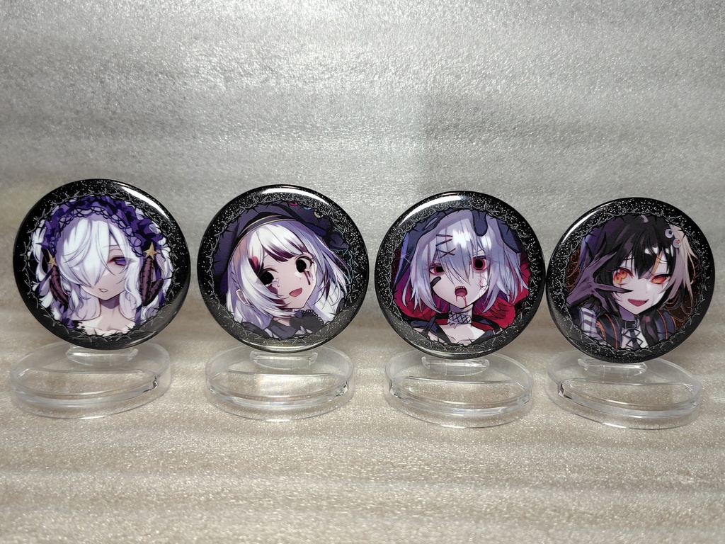 魔女化黒グリッター缶バッジ