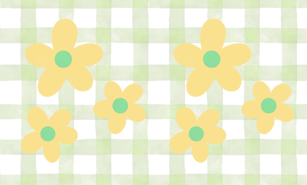 黄色お花チェックマスキングテープ