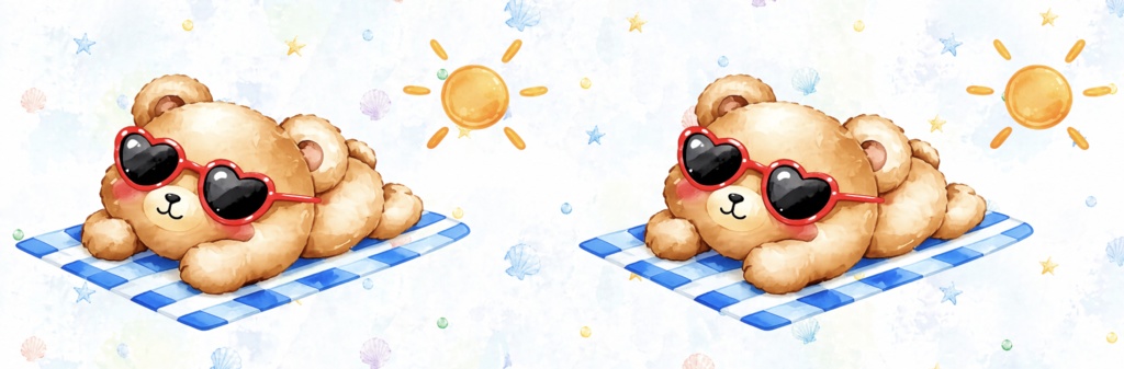 夏クマ日焼けマスキングテープ