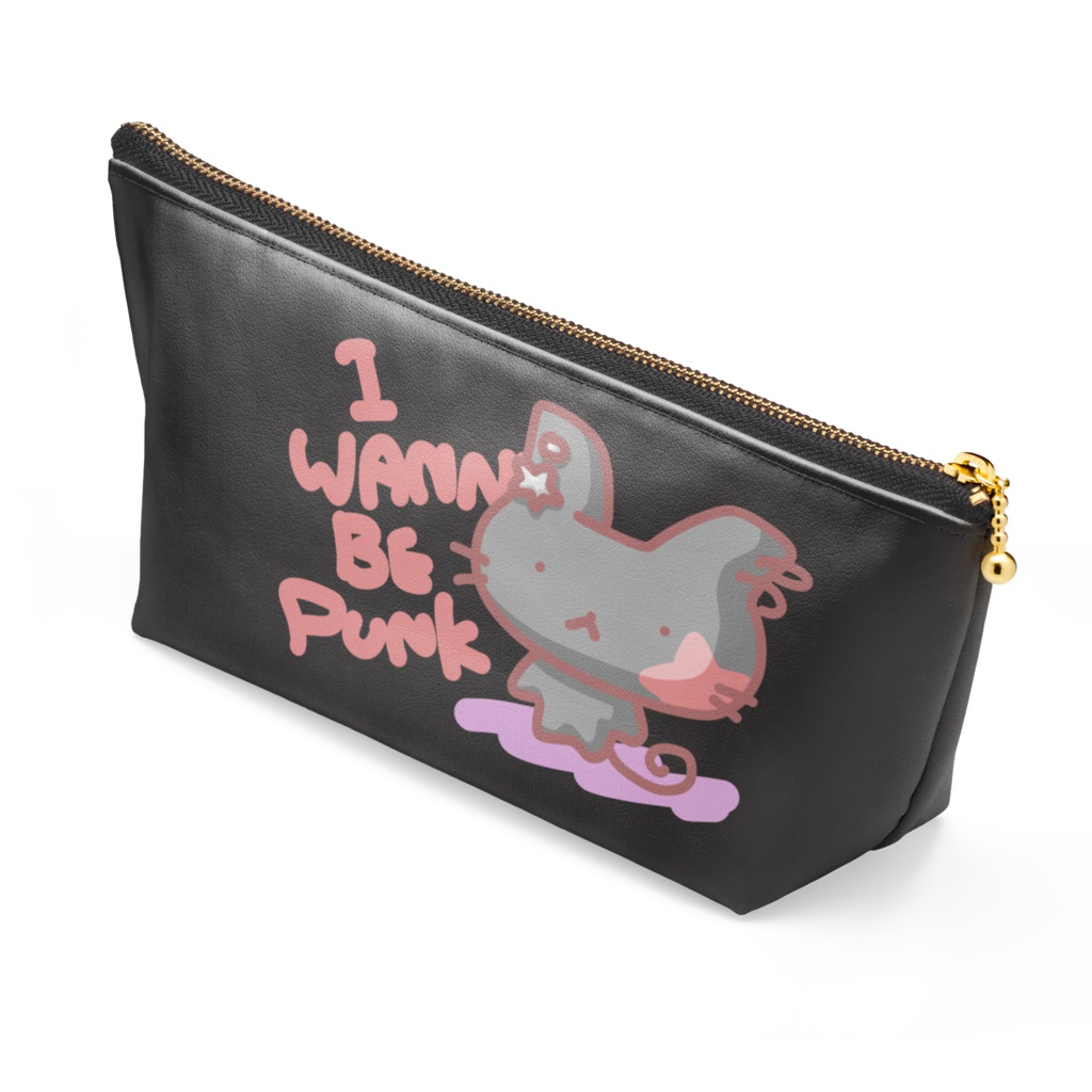 フェイクレザーポーチ I WANNA BE PUNK