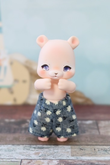 柄デニム風ショートパンツA(ネイビー)　オビツ11