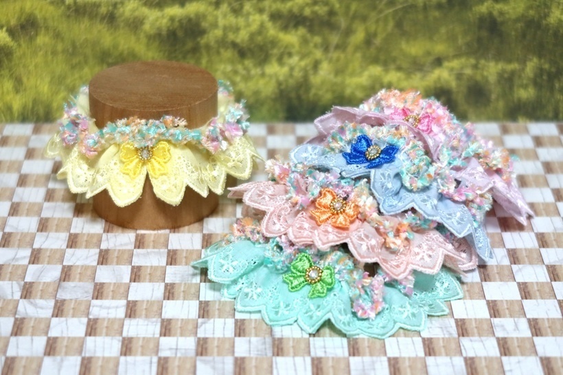 【ぬい小物単品】べんりなえりまき：はるいろレース