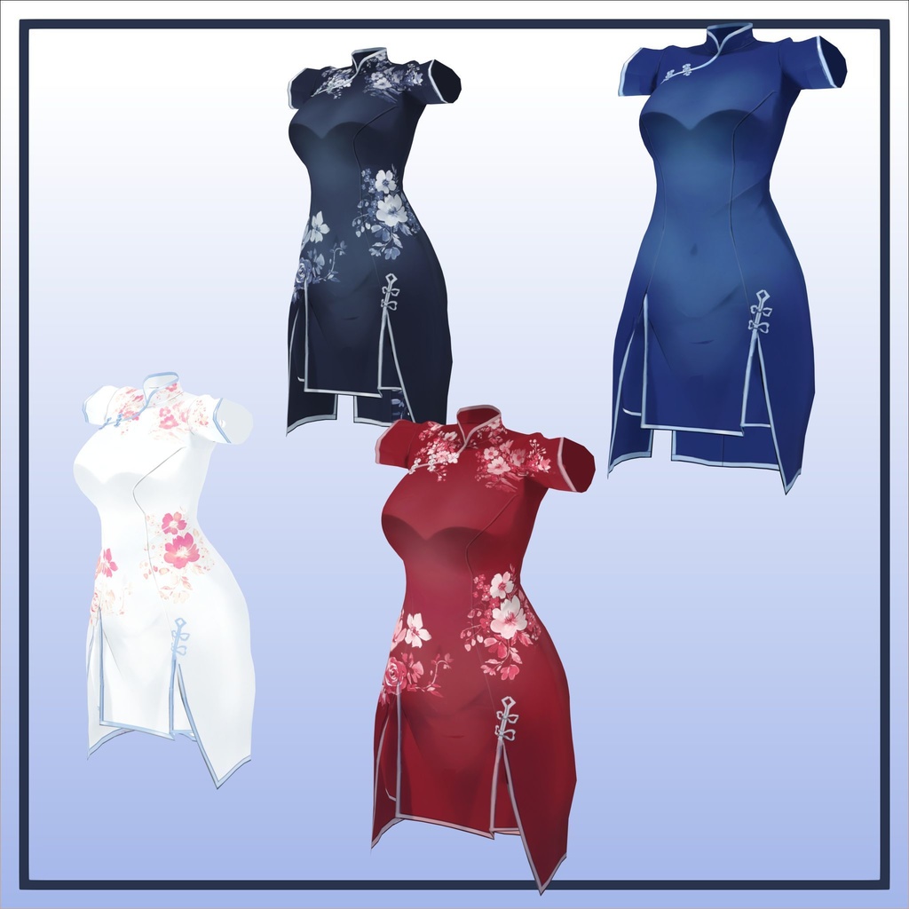 【PB対応】桔梗対応チョンサム/Kikyo_Cheongsam VRC用