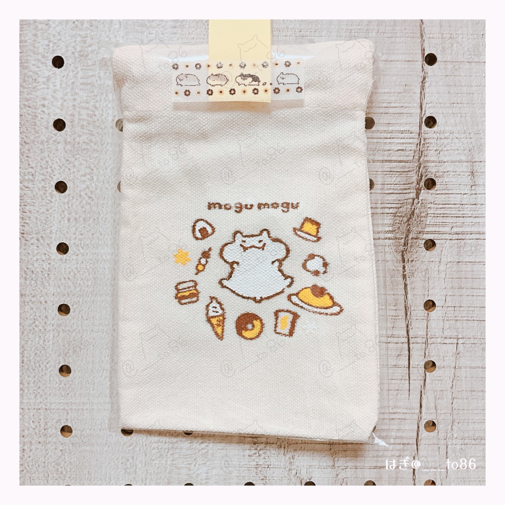 もぐもぐ手描き巾着【だいふくA】