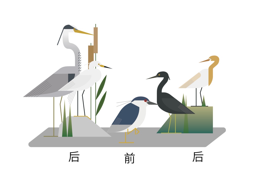 アクリルスタンド 水辺を歩く鳥ver