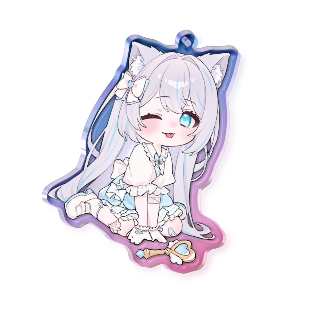 魔法少女しずく オーロラアクリルキーホルダー(舌ペロウインクver.)