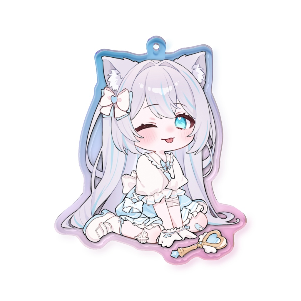 魔法少女しずく オーロラアクリルキーホルダー(舌ペロウインクver.)