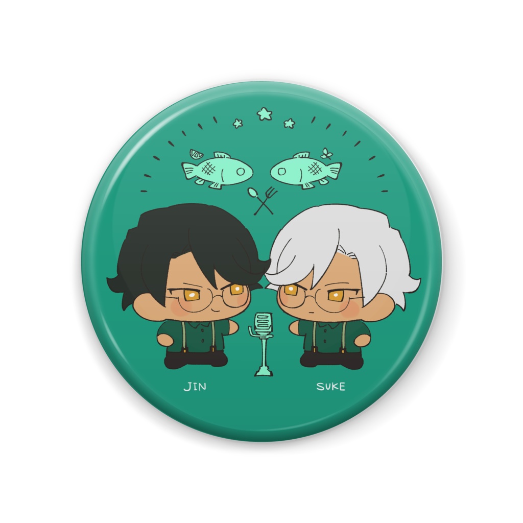 ちまペア缶バッジ ジン&スケ