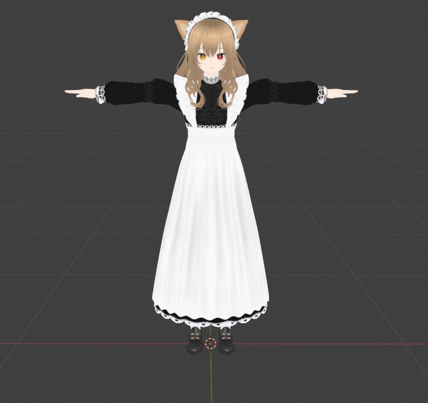 【VRchat用モデル】狐メイド