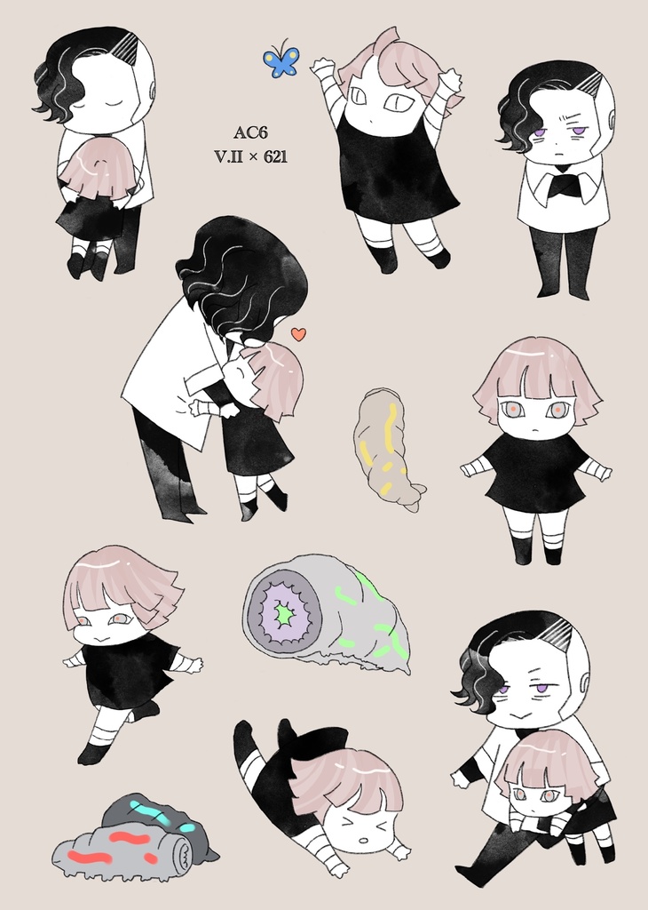 なかよしスネ6♀ハーフカットシール