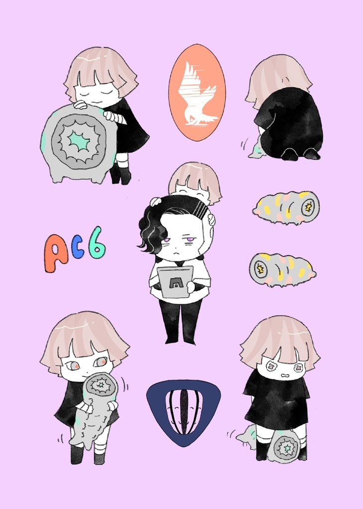 なかよしスネ6♀ハーフカットシール 2