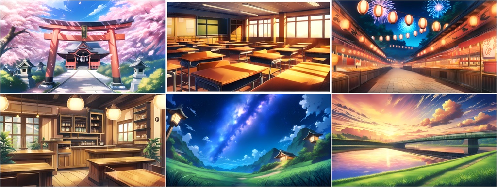 【無料】アニメ背景素材サンプル9枚(1920x1080・商用OK)