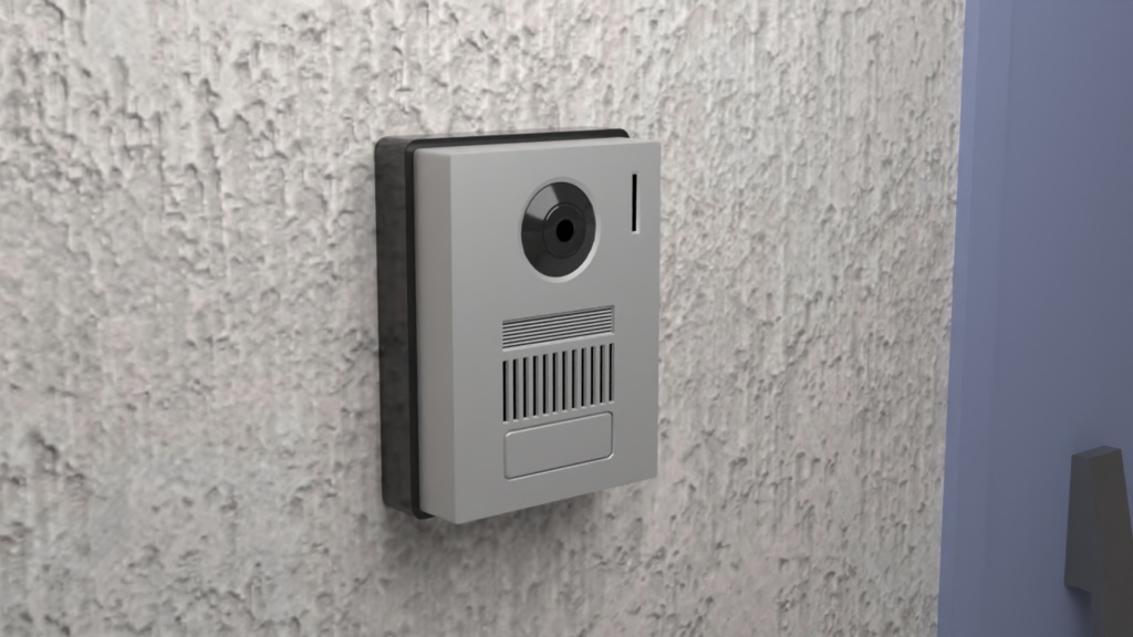 マンションの廊下+インターホン