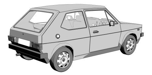 70's ハッチバック 3Dモデル