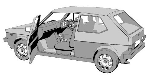 70's ハッチバック 3Dモデル