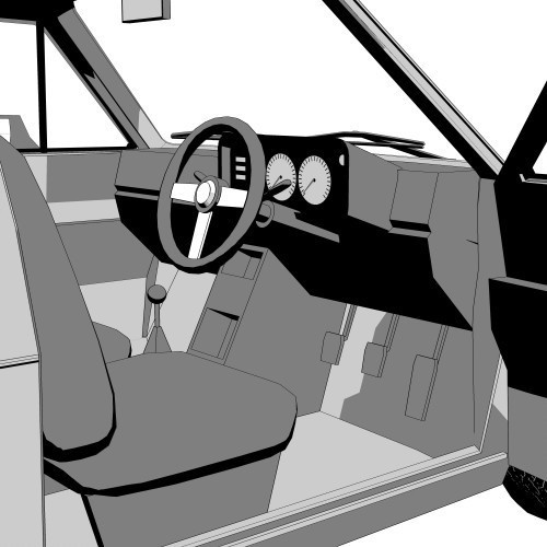 70's ハッチバック 3Dモデル