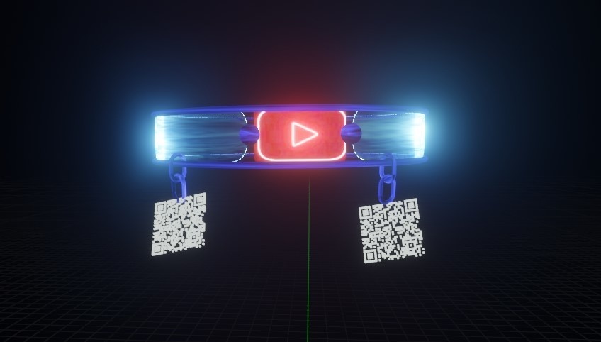 Neon YouTube QR Neckband
