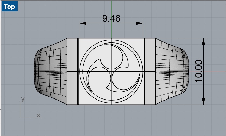 【3Dプリント用STLデータ】左三つ巴家紋シグネットリング|Japanese Kamon Ring