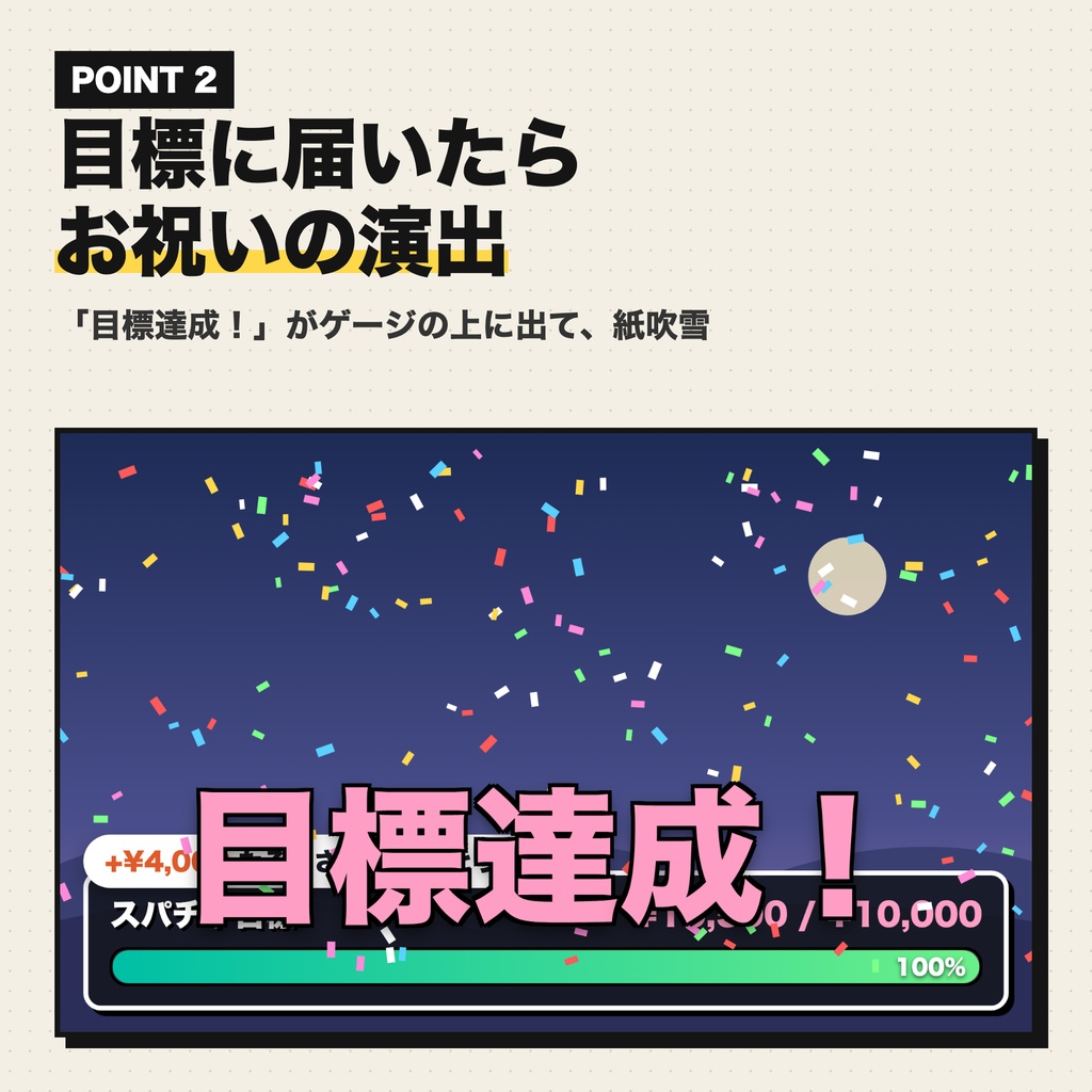 【期間限定大幅値下げ✨】わんコメ用 スパチャ目標ゲージ