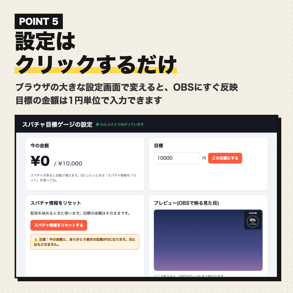 【期間限定大幅値下げ✨】わんコメ用 スパチャ目標ゲージ