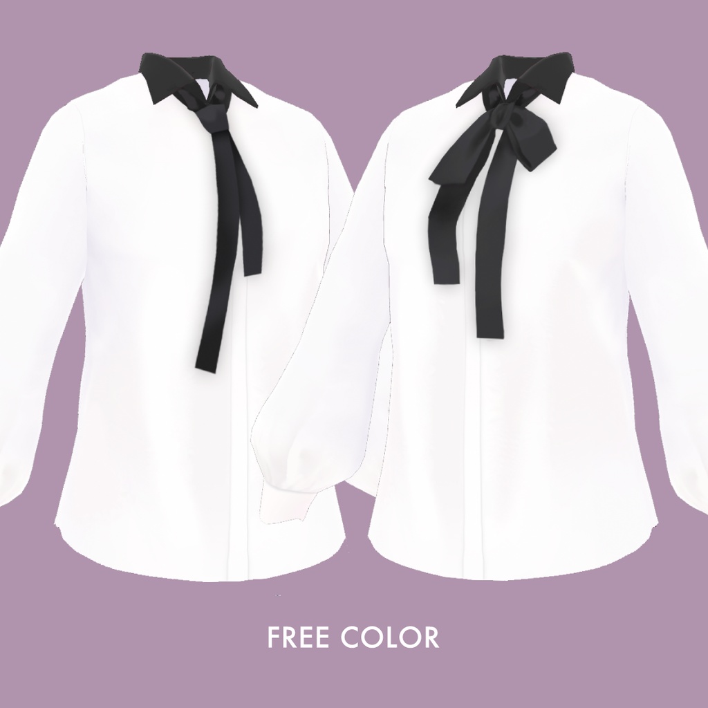 【VRoid】<無料版あり>リボン・ネクタイ付きシャツ【 #I_YoU 】