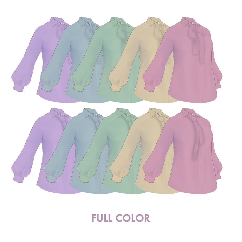 【VRoid】<無料版あり>リボン・ネクタイ付きシャツ【 #I_YoU 】