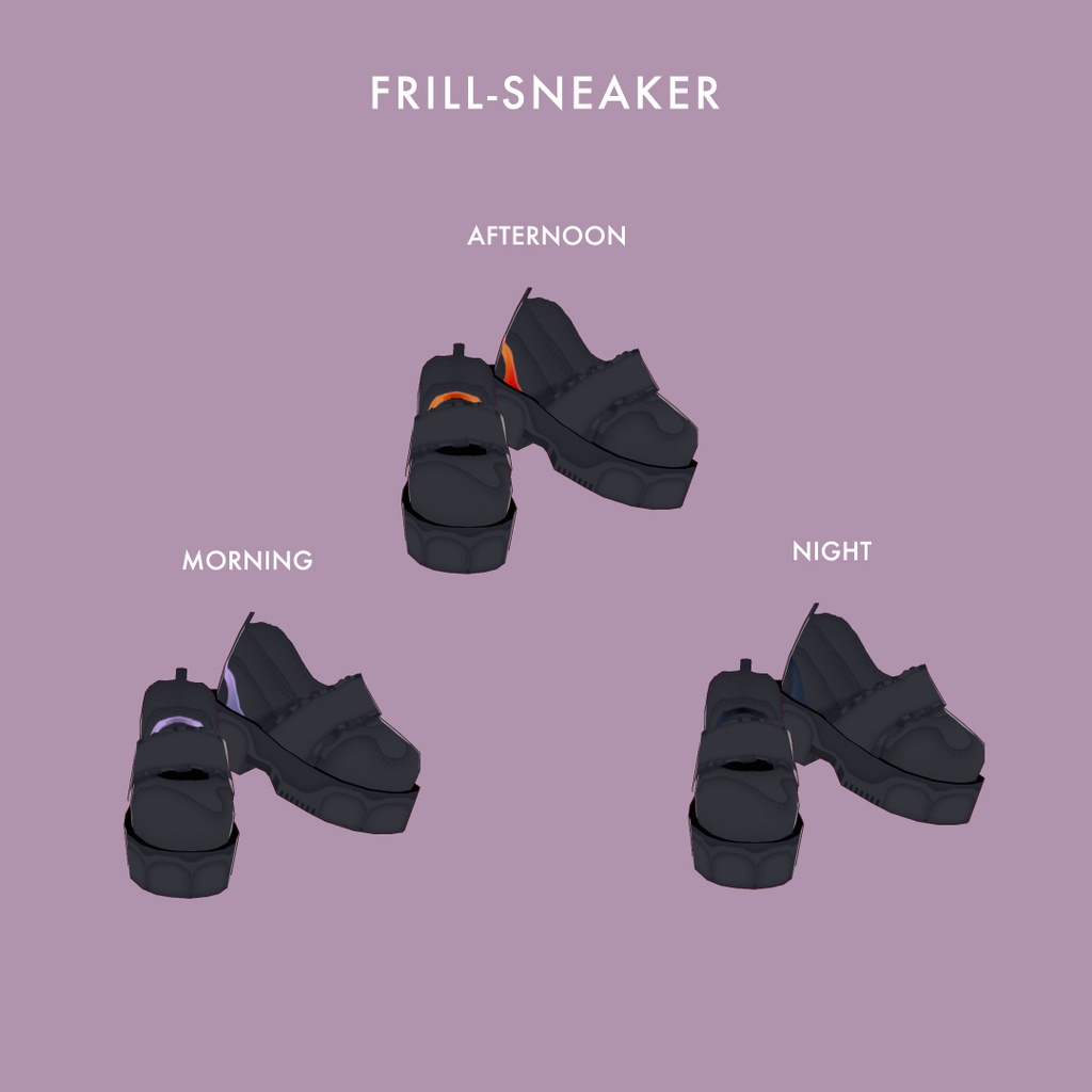 【VRoid】オーバーオール・フリルスニーカーセット【 #I_YoU 】