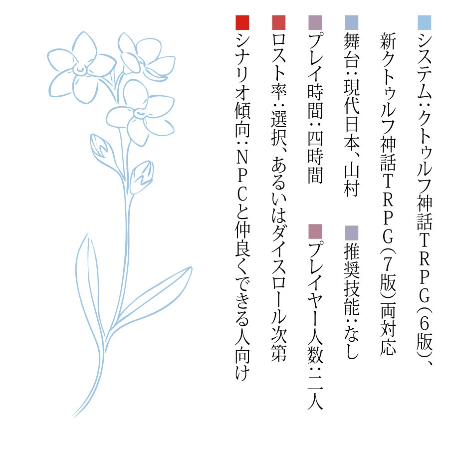 CoCシナリオ(6版/7版)『藍はやがて朱となりて』【SPLL:E189286】